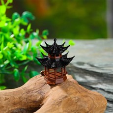 분재 건물 조경 미니어처 높이 3.0cm 수조 단층 조경용품 원형 정자 미니어처소품 정자, AJ. 소형 4.5x4.5 높이 5.2cm