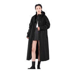 KOLKO 風衣式雨衣 一件式高機能全身防護 輕量透氣防水耐磨, 暗夜黑, 1個