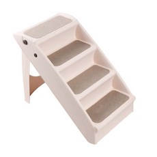 可摺疊收納寵物樓梯 爬梯 中大型犬適用 好收納寵物階梯, 米白色, 1個