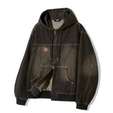 트릴리온 빈티지 워싱 데님 워크 후드 집업_옐로우 블랙 154832