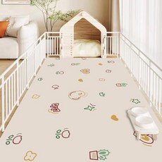 防水防尿PVC寵物地墊 寵物墊 狗長條墊 養貓免洗耐磨地毯, 1個, AY-寵物地墊-卡通小雞,60X90cm【一擦即淨寵物墊】