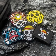 기어팩토리 원피스 벨크로 패치 5종, 2. 밀짚모자 해적단 원형 패치