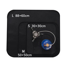 콜럼버스 캠핑 방염포 방염 매트 화로대 방열 시트 난로 화재예방 실리콘코팅 사각, 1개, 블랙_L(88*68cm)