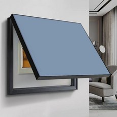 인테리어 분전반 커버 30x40cm 통신함 차단기함 아파트 덮개, D. 블루 블랙 프레임