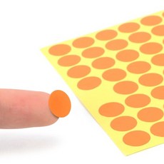 원형 주황 스티커 10mm 10매 도트스티커 표시스티커 sav+0910TE