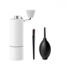 泰摩 Timemore 栗子C3S 全金屬手搖磨豆機 - 手沖咖啡專用 (贈清潔吹球), 1個, 啞光白加清潔吹球