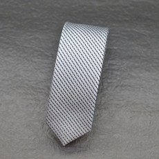 領帶屋手作 4.5公分窄版手打領帶，銀色格子小亮銀點窄版領帶, 1個