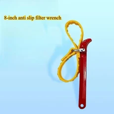 조절식 렌치 오일 필터 미끄럼 방지 범용 그리드 도구 자동차 수리 벨트 요소 수동, 02 8 inch-red