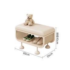 【椿嶼】入戶小換鞋凳家用門口可坐入門換鞋凳玄關奶油風穿鞋凳設計師款, 螞蟻腳【60cm】米白色