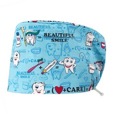 純棉鬆緊款可愛工作帽, 1個, 83050（耐氯漂）,愛心扣-可調節