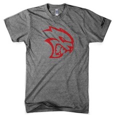 Detroit SHIRT 셔츠 COMPANY 컴퍼니 남성용 프리미엄 닷지 헬캣 로고 트라이블렌드 티셔츠 디트로이트에서 제작 회색. 221013, Detroit SHIRT 셔츠 COMPANY 컴퍼니 남