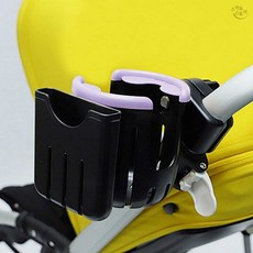 유모차 컵 홀더 휴대폰 핸드폰 거치대 스마트폰 후크 액세서리 용품 걸이 텀블러 일체형, 1개