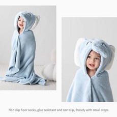 兒童連帽浴巾 加厚純棉嬰兒柔軟吸水可穿浴袍 男女小孩