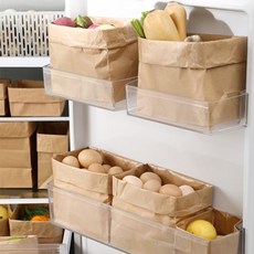 각대 크라프트 페이퍼 내유 3size 방수 코팅 용기 포장 정리함 봉투 냉장고 종이