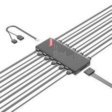 쿨문 AM10 PWM ARGB 10포트 2in1 팬허브, 블랙