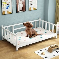 침대 철제 대형견 프레임 펫침대 반려동물 쇼파 야외 고양이 방석 리트리버 접이식 하우스, A. 화이트, B. 대형 L