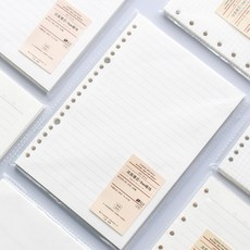 pocapoca 바인더 스프링 노트 루즈리프 리필용 속지 60매 A5, 3개, B5/가로줄