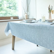 캐프마켓 패턴 방수 테이블보 식탁보, 1개, 6인(140 x 220 cm), 그레이+네이비