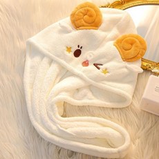 乾髮帽 女款 超強吸水速乾 不掉毛 可愛新款 柔軟擦頭髮包頭巾毛巾, （白色）牧羊星星乾髮帽,默認項, 1個