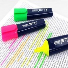 제이에스몰 제티 납작 12개 1세트 공부형광펜, 분홍