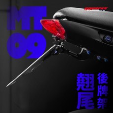 GOWORKS YAMAHA MT09後牌架 翹牌器 短牌架 提升車尾造型 簡約時尚設計, 1個, 金色