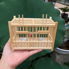 爆款下殺 大空間帶糞托純手工天然竹製精製蟈蟈籠子鳴蟲用具蛐蛐籠蟋蟀竹編 58L6, 小號雙間+2個水碗（沒有抽屜） 長寬高1, 1個