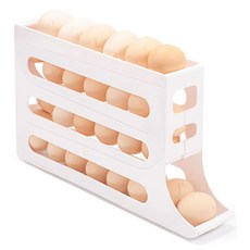 롤링 슬림 계란 트레이 슬라이딩 선입선출 30구, 옐로우, 1개