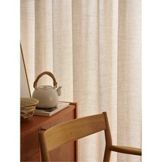 린넨 질감 천연 거실 바람 침실 커튼 투광 나무 불투명