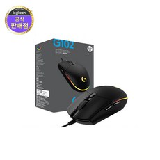 로지텍 G102 LIGHTSYNC 게이밍 마우스 + 마우스피트 세트, 0 로지텍코리아 국내정품 블랙+마우스피트
