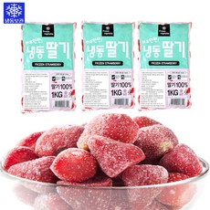 무가당 빙채 하루한번 냉동딸기1KG 아이스딸기, 3개, 1kg
