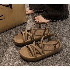 Cwadun 여성 캐주얼 부드러운 바닥 평바닥 샌들