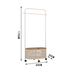 감성 이동식 행거 노르딕 우드 수납행거 옷걸이 코트걸이, 60cm 화이트