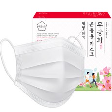 국산 무궁화 운동용 3중 필터 마스크 대형, 100개입, 1개, 흰색