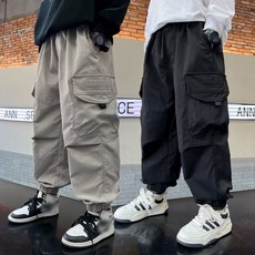 아동 밴딩 포켓 카고 조거 팬츠 2개세트