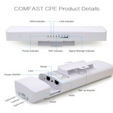 Comfast 3-5KM 5.8G 야외 CPE WIFI 라우터 900Mbps 장거리 익스텐더 Wifi 신호 방수 무선 브리지 Repeate, 01 빠른, 02 US Plug, 01 2pcs more cheap
