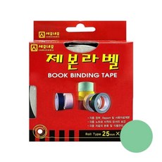 오피스 문구 세모네모 제본라벨 25mmx10M 연녹색
