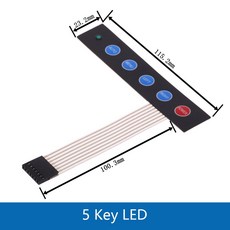 DS 2R 버튼 멤브레인 매트릭스 4X5 키패드 제어판 DIY 키트가있는 LED ARDUINO 패드 어레이 1X6 스위치 키보드, 5 Key LED
