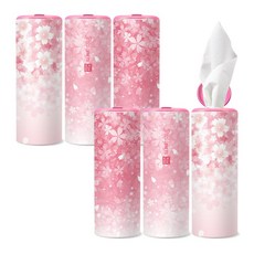 슬림티슈 6P [벚꽃 에디션] / 차량용 휴대용 대나무 티슈, 1세트, 6개입