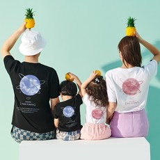 親子裝 全家福 情侶裝 純棉短T MIT台灣製 空空愛心星球短袖上衣