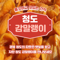 청도 씨없는 자연건조 감말랭이 감말랑이 벌크 실속 프리미엄 가정용 건강한 간식 곶감말랭이 반건시 산지직송 반건조, 1개, 300g (60g X 5봉)