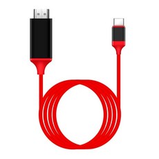(티테크놀로지) USB 3.1 C타입 to HDMI 스마트폰 미러링 케이블 (레드/2M) (TH-C2HDMI-2MR), 1개