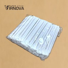 【Virnova】 竹纖維 紙吸管 12x160mm 棕色 平頭 獨立紙包 100入 生物可分解 環保吸管, 1包, 100支