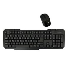 NAKAY 2.4GHz無線鍵盤滑鼠組，無線鍵鼠套裝，辦公家用鍵盤滑鼠, NBM-555, 黑, General type (Full-size)