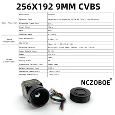 NCZOBOE FPV 드론 열 카메라 256/384/640 해상도 4mm/9.1mm/9.7mm 렌즈 CVBS 출력 인터페이스 야간 투시, 02 256X192 9MM CVBS