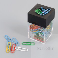 투명 클립 디스펜서 투명클립케이스, 1개, 블랙