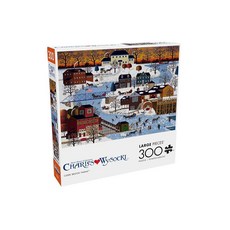 버팔로게임즈 직소퍼즐 - Charles Wysocki - 사이다 브룩 농장 - 300피스 겨울 직소 퍼즐 - 더 큰 모양 - 성인 노인 어린이 가족을 위한 축제 아트워크