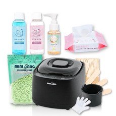 MINI YANG 私密熱蠟除毛超值組+清潔保養3件組 (極墨熱蠟機+青檸蘆薈蠟豆+木棒+清潔保養3件組), 500g, 1個