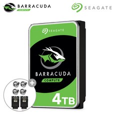 [ 씨게이트 공식스토어 ] 데스크탑 PC용 하드디스크 바라쿠다 HDD, 4TB