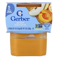 Gerber 이유식 2nd Foods® 살구나무 믹스 과일 2팩 각 113g(4oz) Gerber (거버)