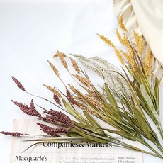 [한소픈] 보리 갈대 조화 부시 갈대 수수 가을 장식 조화, 아이보리, 1개